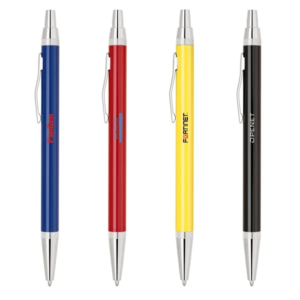 Click action ballpoint pen with rich enamel color and shiny silver... from ASI 68190 Lungsal / Lungsal