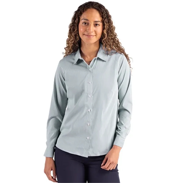 Cutter & Buck Skyline Eco Pinstripe Womens Long Sleeve Dr...... from ASI 47965 Cutter & Buck
