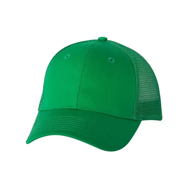 Trucker cap with mesh sides and back, a six-panel design, and... from ASI 88060 Snugz/USA Inc