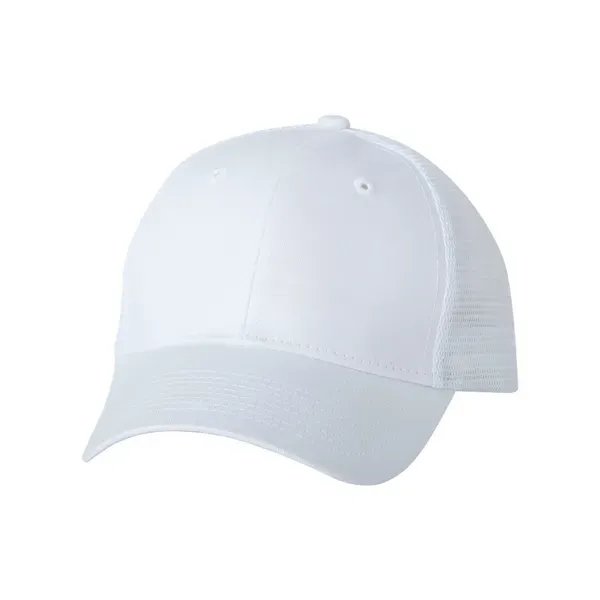 Trucker cap with mesh sides and back, a six-panel design, and... from ASI 88060 Snugz/USA Inc