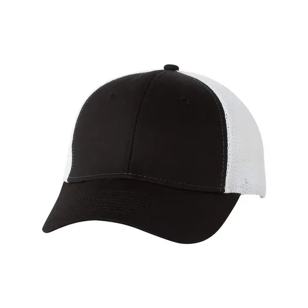 Trucker cap with mesh sides and back, a six-panel design, and... from ASI 88060 Snugz/USA Inc