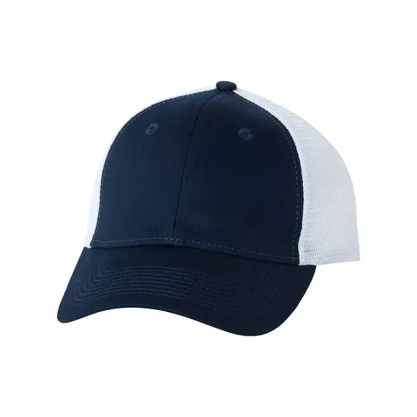 Trucker cap with mesh sides and back, a six-panel design, and... from ASI 88060 Snugz/USA Inc