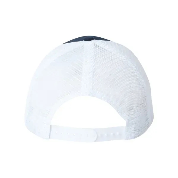 Trucker cap with mesh sides and back, a six-panel design, and... from ASI 88060 Snugz/USA Inc