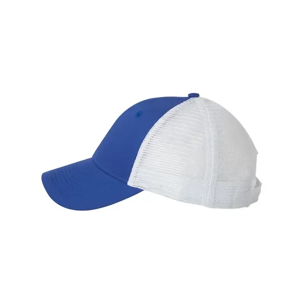 Trucker cap with mesh sides and back, a six-panel design, and... from ASI 88060 Snugz/USA Inc