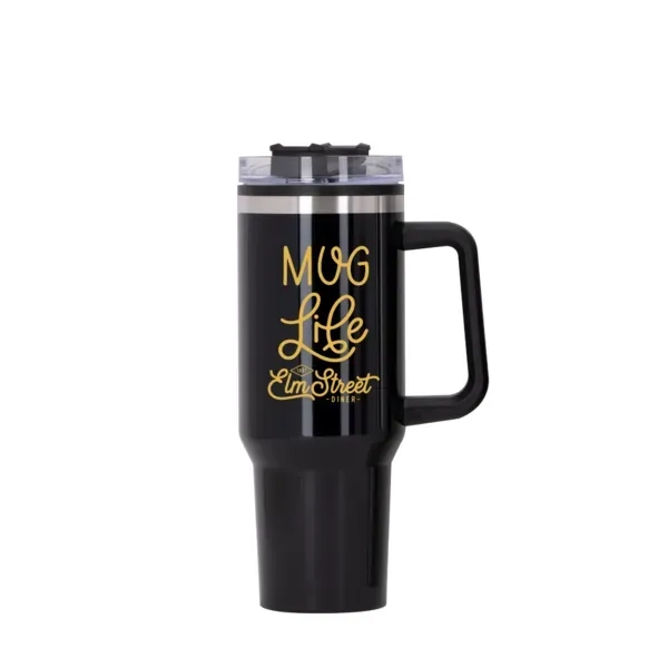 40 oz. stainless steel travel tumbler with handle, lid and straw.... from ASI 88060 Snugz/USA Inc