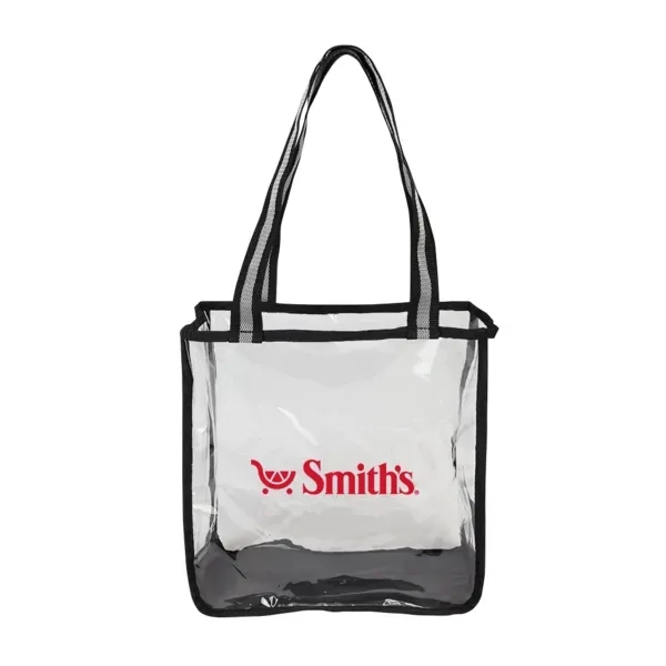 6" x 12" x 12" clear tote bag with black contrast... from ASI 88060 Snugz/USA Inc