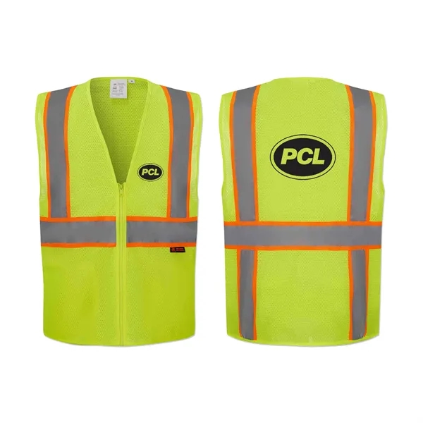Polyester safety vest with a zipper closure and 3C logo.... from ASI 98360 WOWLine