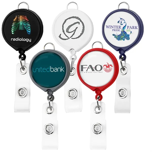 Large face opaque badge reel with lanyard attachment, belt clip back... from ASI 49470 DEVARA