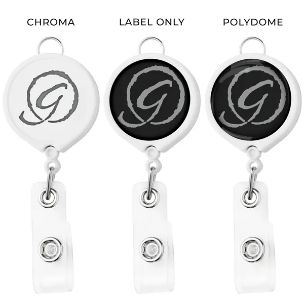 Large face opaque badge reel with lanyard attachment, belt clip back... from ASI 49470 DEVARA