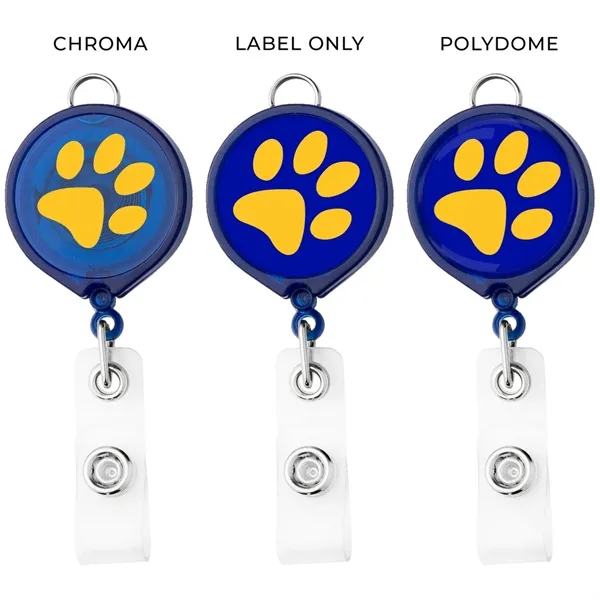 Large face translucent badge reel with lanyard attachment, belt clip back... from ASI 49470 DEVARA