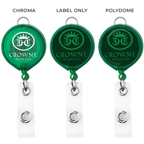 Large face translucent badge reel with lanyard attachment, belt clip back... from ASI 49470 DEVARA