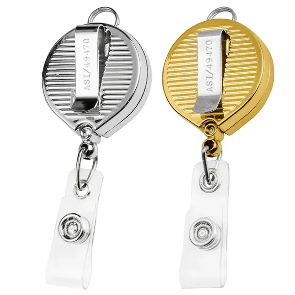 Round large face retractable badge reel, belt clip back, anti-twist feature... from ASI 49470 DEVARA