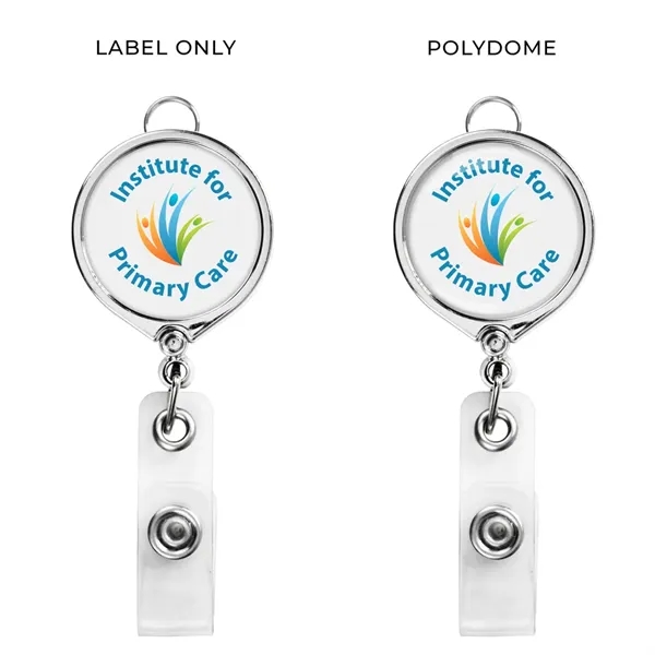 Round large face retractable badge reel, belt clip back, anti-twist feature... from ASI 49470 DEVARA