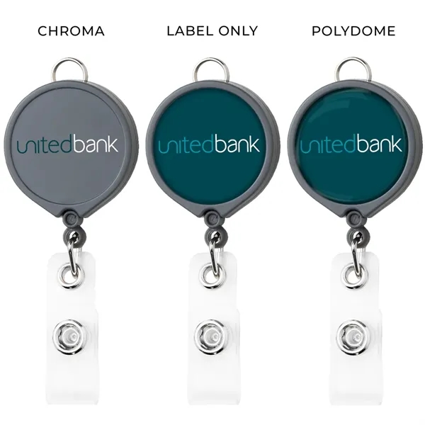 Large face opaque badge reel with lanyard attachment, belt clip back... from ASI 49470 DEVARA