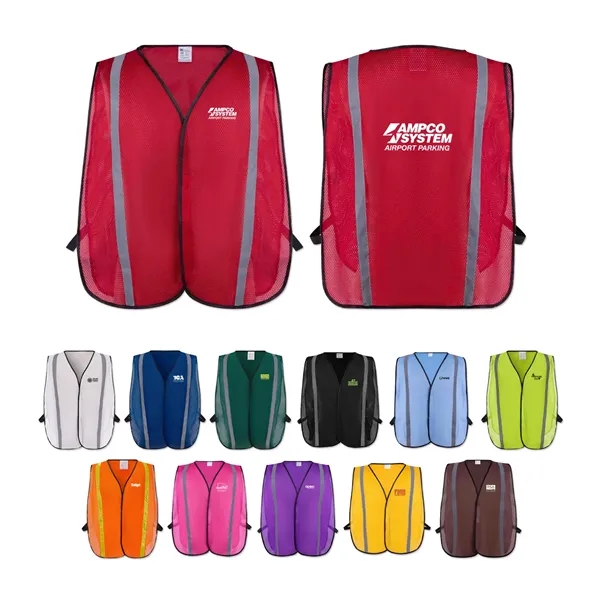 Polyester safety vest with a hook and loop closure and 3C... from ASI 98360 WOWLine