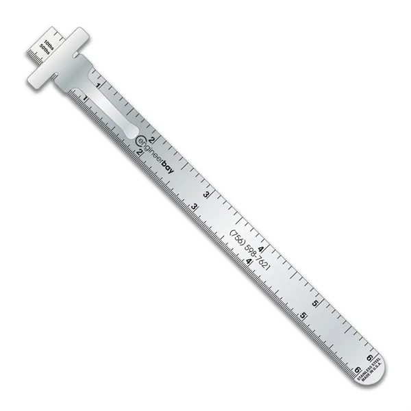 .020 stainless steel pocket ruler w/ clip measuring 10ths over 50ths.... from ASI 53430 Executive Line / Executive Line®
