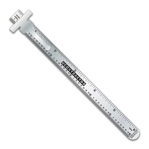 .020 stainless steel pocket ruler w/ clip measuring 32nds & 16ths... from ASI 53430 Executive Line / Executive Line®