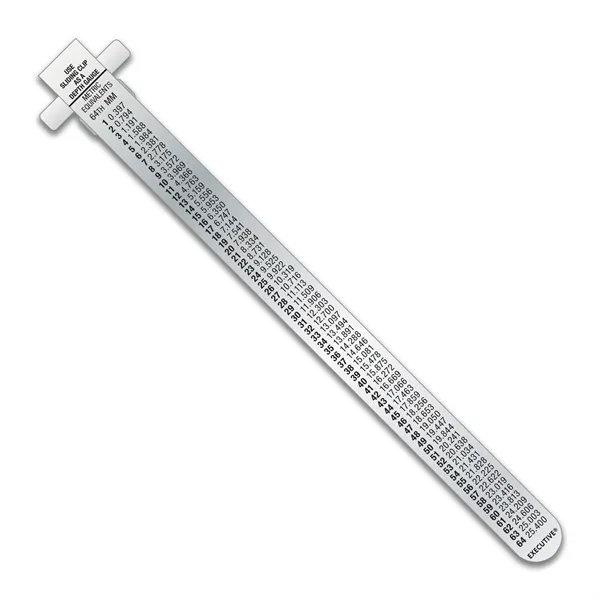 .020 stainless steel pocket ruler w/ clip measuring 10ths over 50ths.... from ASI 53430 Executive Line / Executive Line®
