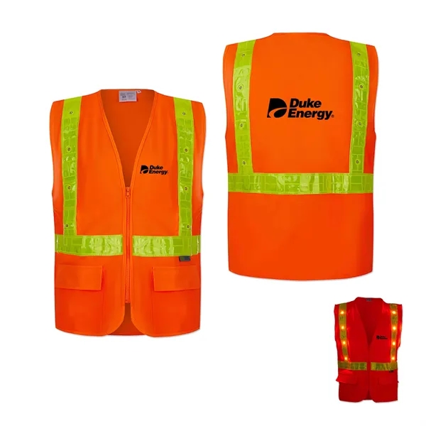 Safety vest with LED lights, reflective tape, and battery pack.... from ASI 98360 WOWLine