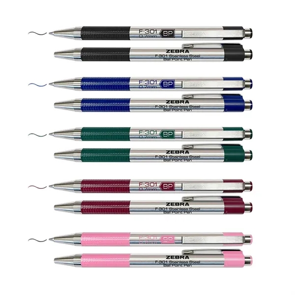 Zebra F-301 Stainless Steel Retractable Ball Point Pen... from ASI 67675 Liqui-Mark Corp