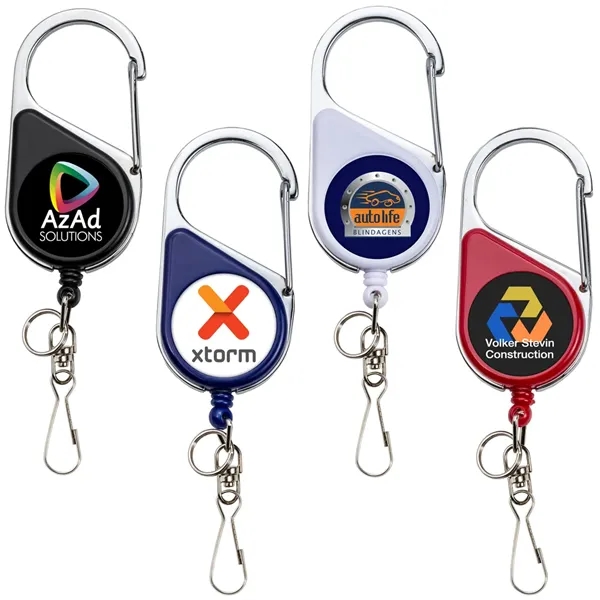 Heavy duty carabiner retractable badge reel with split ring and swivel... from ASI 49470 DEVARA