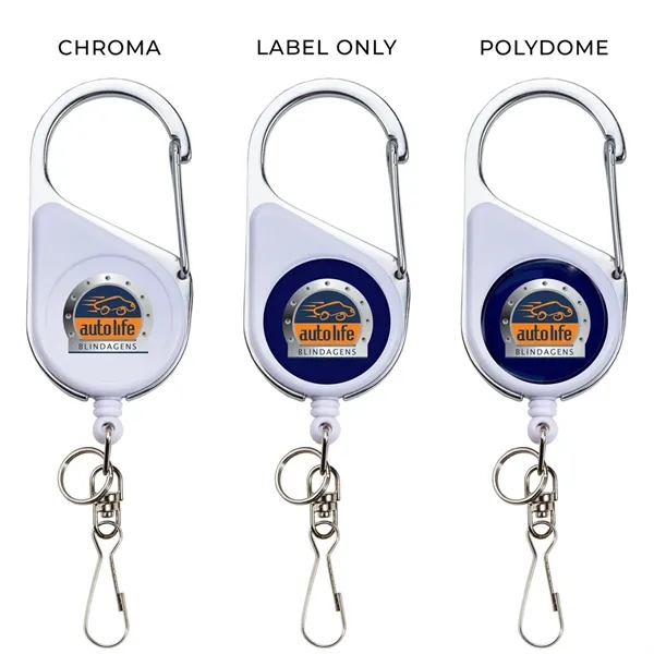 Heavy duty carabiner retractable badge reel with split ring and swivel... from ASI 49470 DEVARA