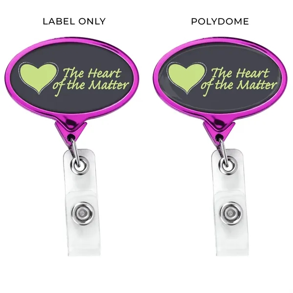 JUMBO Chrome Oval retractable badge reel, alligator clip back, anti-twist feature... from ASI 49470 DEVARA