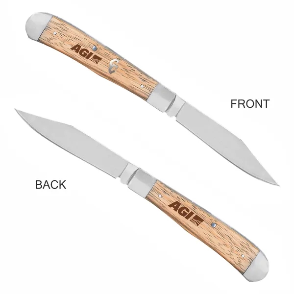 4.125" wooden handle, 3.25" stainless steel clip point blade. Comes with... from ASI 46170 Compass Industries Inc