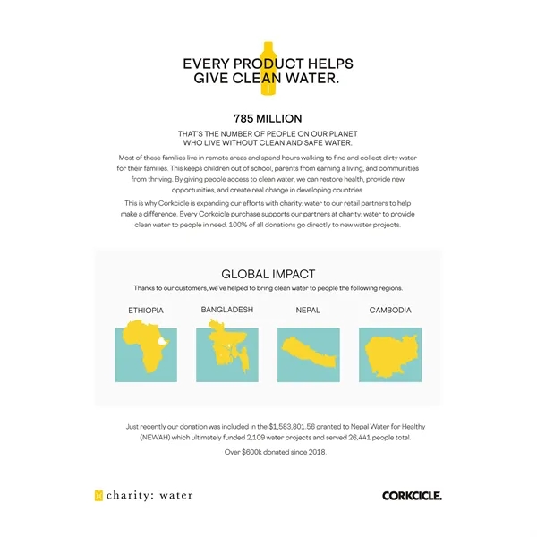 Every CORKCICLE® purchase helps bring clean water to people in need... from ASI 56070 Gemline / Gemline®
