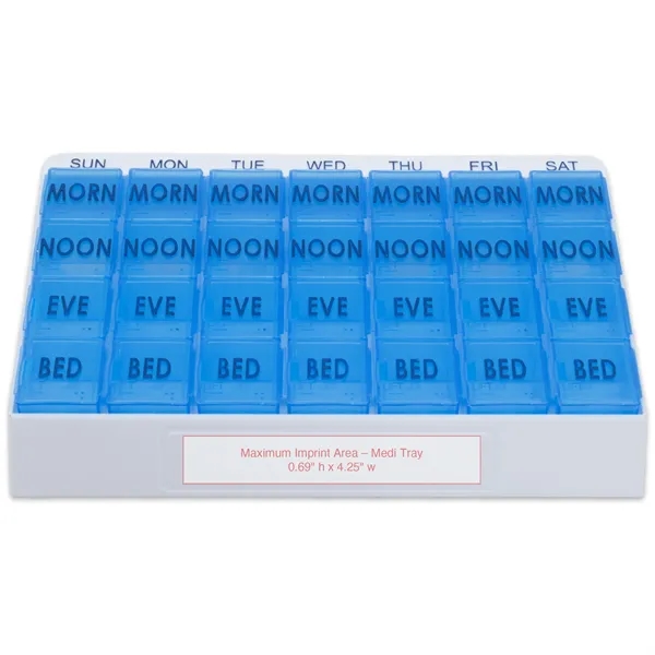 Pill organizer that is separated into multiple compartments.... from ASI 73823 Compass Health Brands dba Newday Medical Corporation / Newday Medical