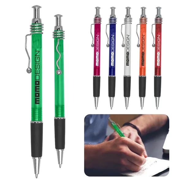 Curvy clip pen with grip section.... from ASI 52710 Lincoln Line