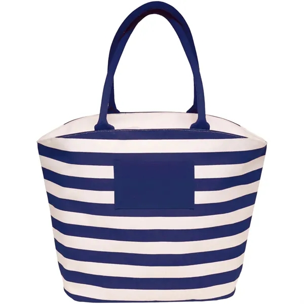 18" x 14" x 6" striped canvas tote bag with main... from ASI 39552 BEL Promo
