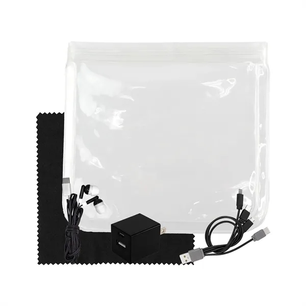 Clear Wall, Cable, Ear Bud & Cloth Set... from ASI 30208 A P Specialties / AP Specialties