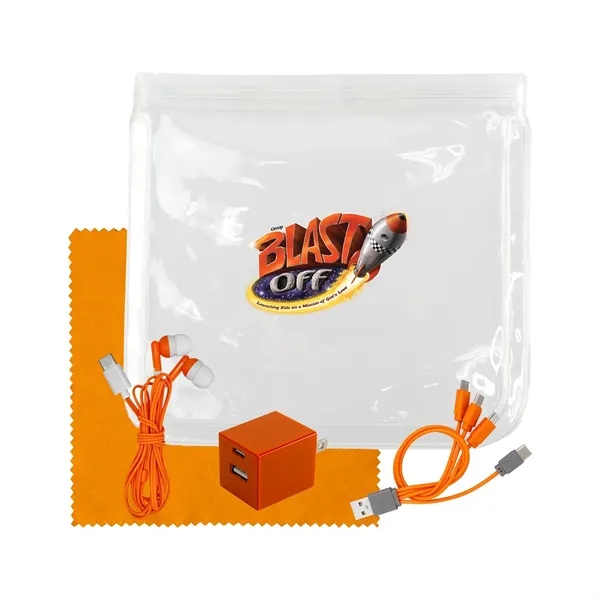 Clear Wall, Cable, Ear Bud & Cloth Set... from ASI 30208 A P Specialties / AP Specialties