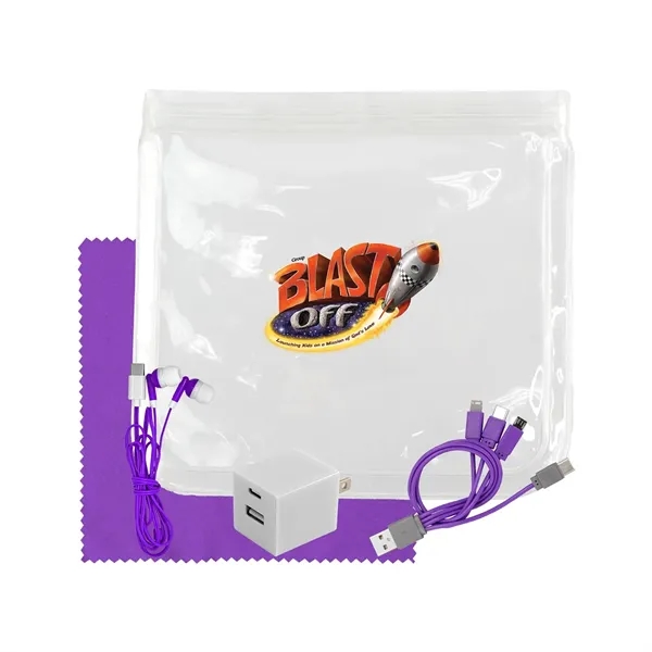 Clear Wall, Cable, Ear Bud & Cloth Set... from ASI 30208 A P Specialties / AP Specialties