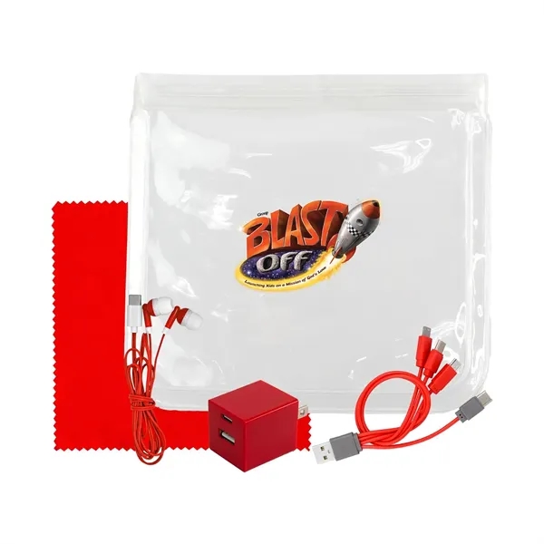 Clear Wall, Cable, Ear Bud & Cloth Set... from ASI 30208 A P Specialties / AP Specialties