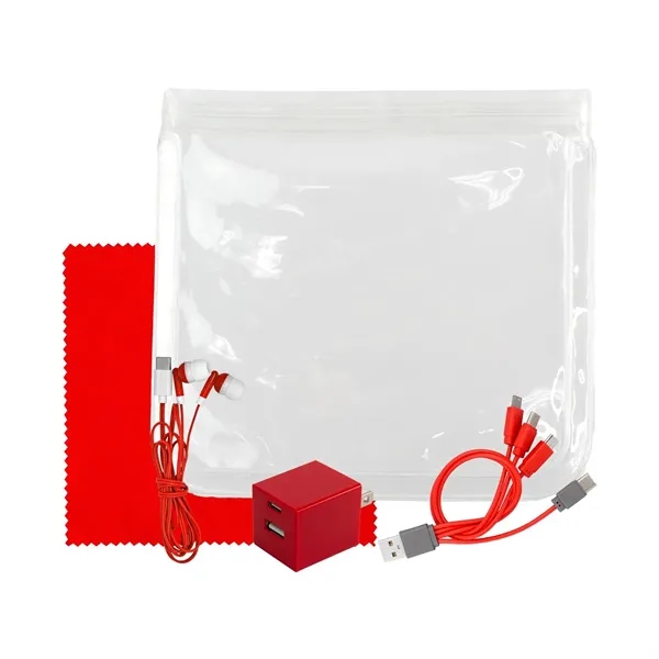 Clear Wall, Cable, Ear Bud & Cloth Set... from ASI 30208 A P Specialties / AP Specialties