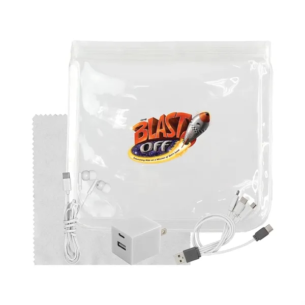 Clear Wall, Cable, Ear Bud & Cloth Set... from ASI 30208 A P Specialties / AP Specialties