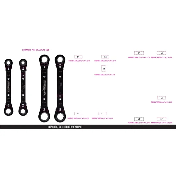 Ratcheting wrench set. Ratchet sizes: 5/16" x 3/8", 7/16" x 1/2",... from ASI 41561 Brand Box USA, LLC