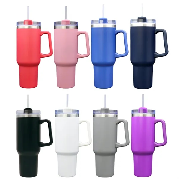 40 oz stainless steel double wall tumbler featuring a convenient handle... from ASI 37218 Athena Promo (tm)