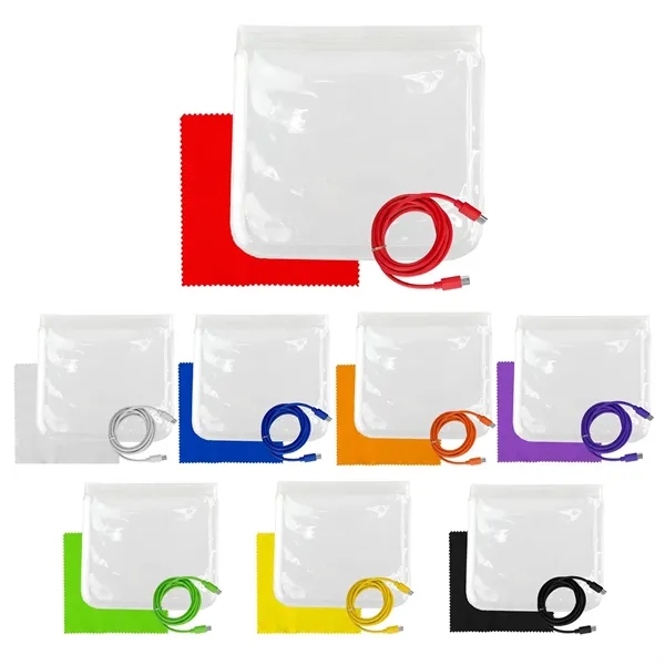 Clear C to C Cable & Cloth Set... from ASI 30208 A P Specialties / AP Specialties