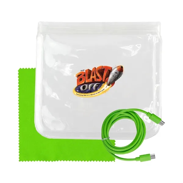 Clear C to C Cable & Cloth Set... from ASI 30208 A P Specialties / AP Specialties