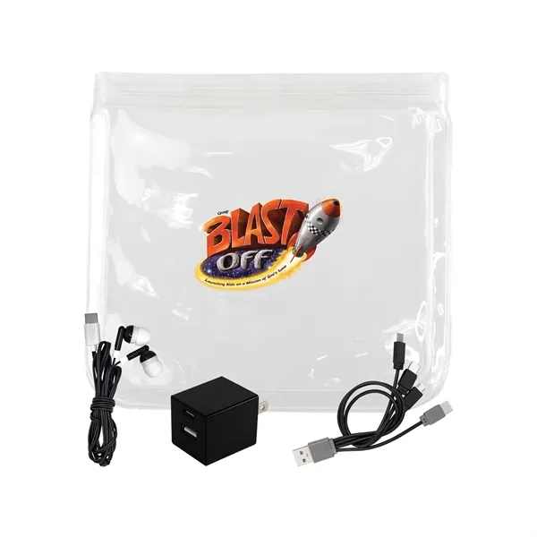 Clear A+C Wall, Cable & Ear Bud Set... from ASI 30208 A P Specialties / AP Specialties
