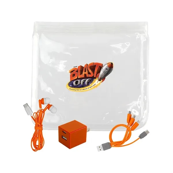 Clear A+C Wall, Cable & Ear Bud Set... from ASI 30208 A P Specialties / AP Specialties