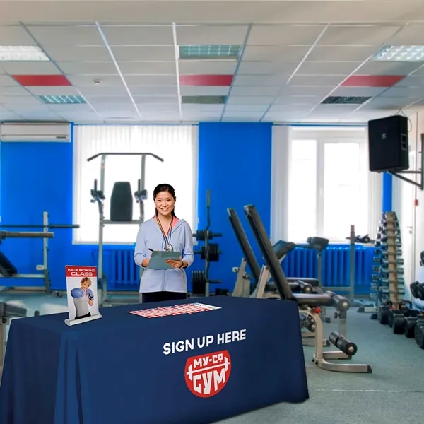 6' standard table throw made of polyester with 4 sides, draped... from ASI 87188 Showdown Displays