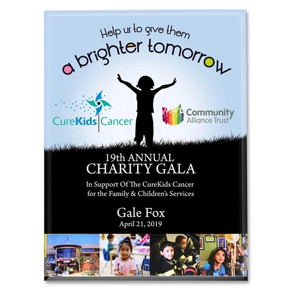 Acrylic plaque with 3/8" thickness, four color process printing, easel back... from ASI 62660 Innovation Line