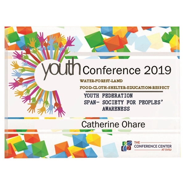 Acrylic plaque with 3/8" thickness, four color process printing, easel back... from ASI 62660 Innovation Line