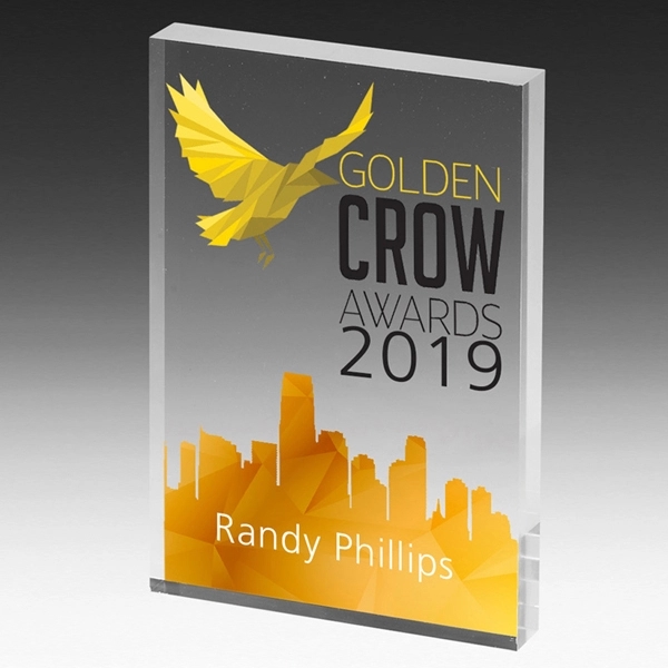 3/4" thick acrylic paperweight with rectangular shape and 4 color process... from ASI 62660 Innovation Line