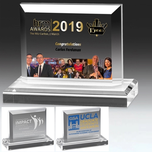 5 1/2" x 4 1/2" x 3/4" clear acrylic award with... from ASI 62660 Innovation Line