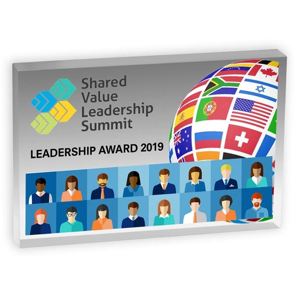 Acrylic rectangle paperweight with 4 color process imprint.... from ASI 62660 Innovation Line